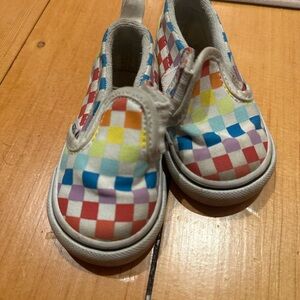 Vans Colorful Checkered Kids Slip-On Shoes